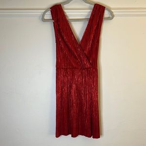 Red, backless, cocktail dress
